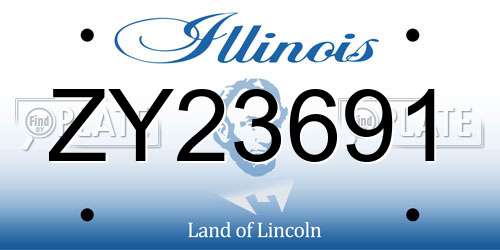 ZY23691 Illinois License Plate