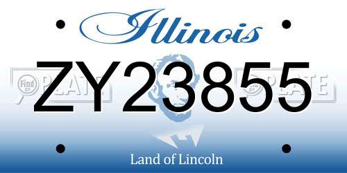 ZY23855 Illinois License Plate