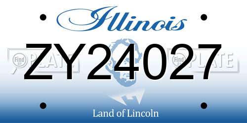 ZY24027 Illinois License Plate