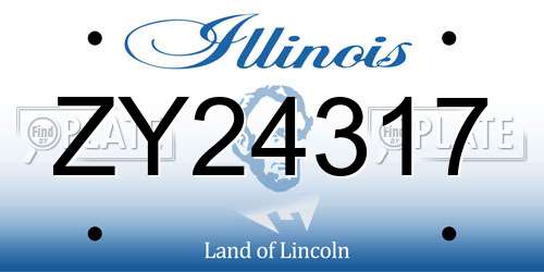 ZY24317 Illinois License Plate
