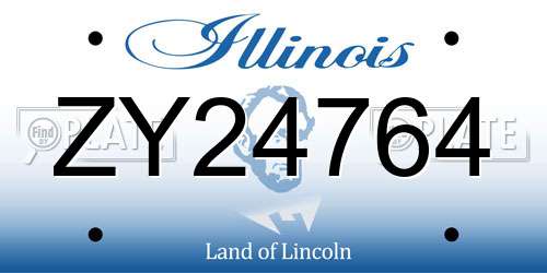 ZY24764 Illinois License Plate