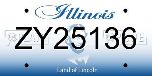 ZY25136 Illinois License Plate