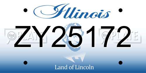 ZY25172 Illinois License Plate