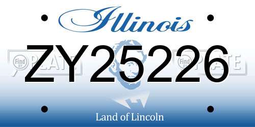 ZY25226 Illinois License Plate