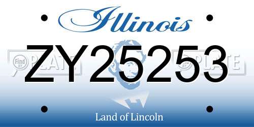 ZY25253 Illinois License Plate