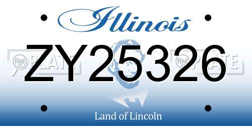 ZY25326 Illinois License Plate