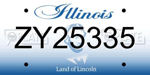 ZY25335 Illinois License Plate