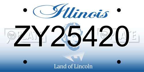 ZY25420 Illinois License Plate