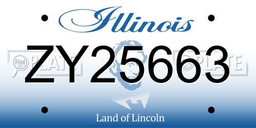 ZY25663 Illinois License Plate