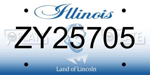 ZY25705 Illinois License Plate