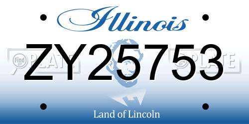 ZY25753 Illinois License Plate