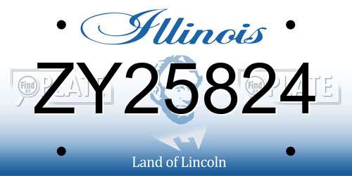 ZY25824 Illinois License Plate