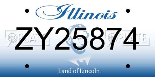 ZY25874 Illinois License Plate