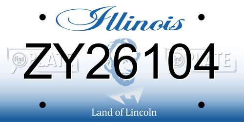 ZY26104 Illinois License Plate