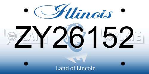 ZY26152 Illinois License Plate