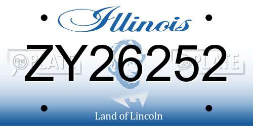 ZY26252 Illinois License Plate