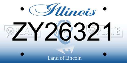 ZY26321 Illinois License Plate