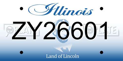 ZY26601 Illinois License Plate