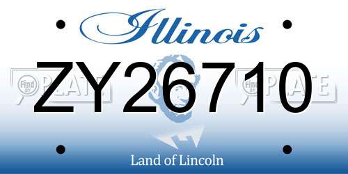 ZY26710 Illinois License Plate
