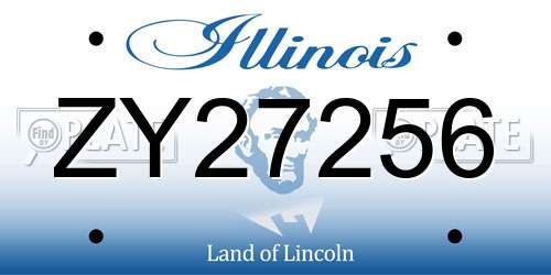 ZY27256 Illinois License Plate