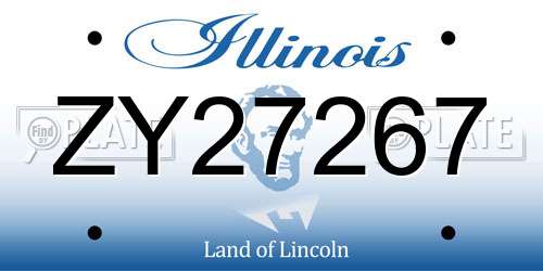 ZY27267 Illinois License Plate