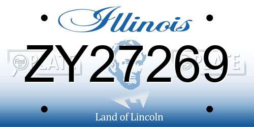 ZY27269 Illinois License Plate