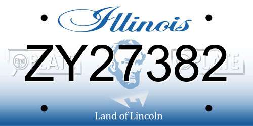 ZY27382 Illinois License Plate