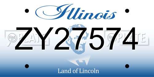 ZY27574 Illinois License Plate