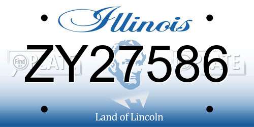 ZY27586 Illinois License Plate