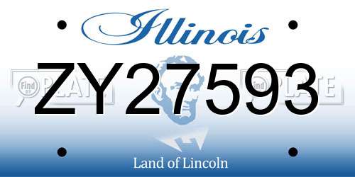 ZY27593 Illinois License Plate
