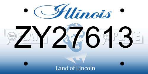 ZY27613 Illinois License Plate