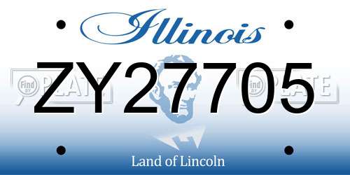 ZY27705 Illinois License Plate