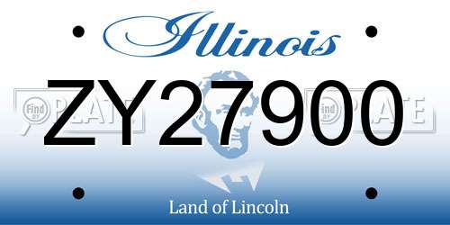 ZY27900 Illinois License Plate