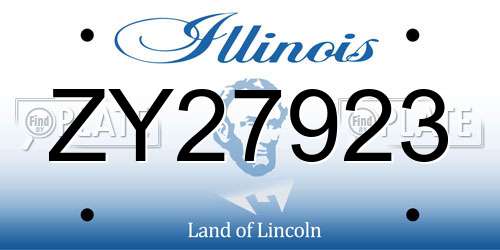 ZY27923 Illinois License Plate