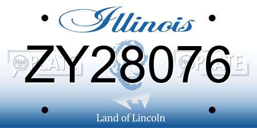 ZY28076 Illinois License Plate