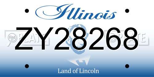 ZY28268 Illinois License Plate