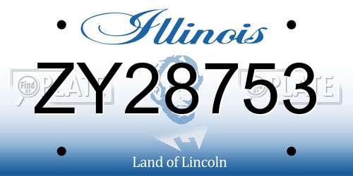 ZY28753 Illinois License Plate