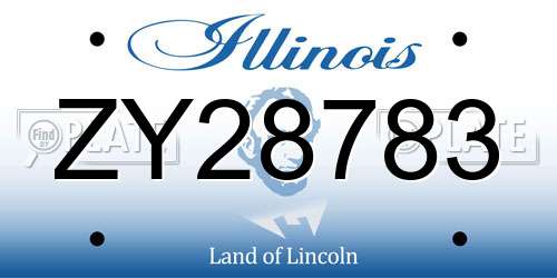ZY28783 Illinois License Plate