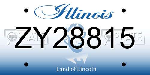 ZY28815 Illinois License Plate