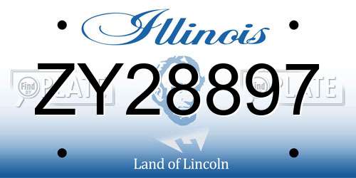 ZY28897 Illinois License Plate