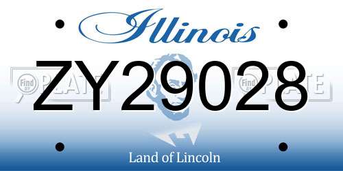 ZY29028 Illinois License Plate