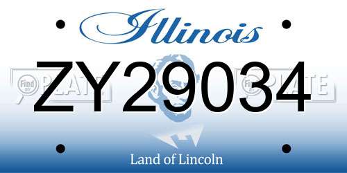 ZY29034 Illinois License Plate
