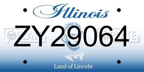 ZY29064 Illinois License Plate