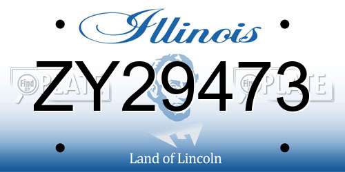 ZY29473 Illinois License Plate