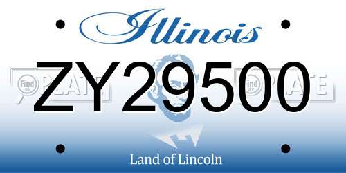 ZY29500 Illinois License Plate