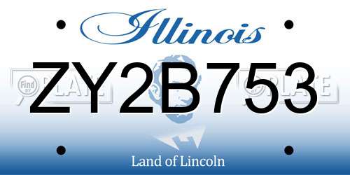 ZY2B753 Illinois License Plate
