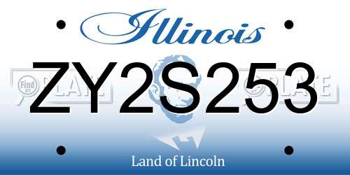 ZY2S253 Illinois License Plate