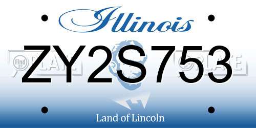ZY2S753 Illinois License Plate