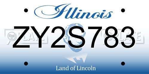 ZY2S783 Illinois License Plate