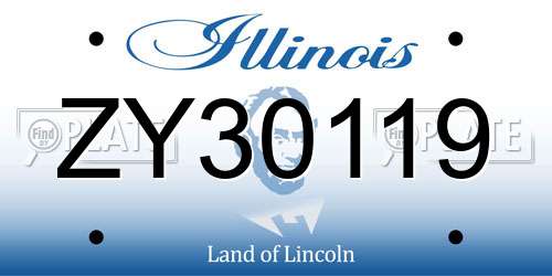 ZY30119 Illinois License Plate